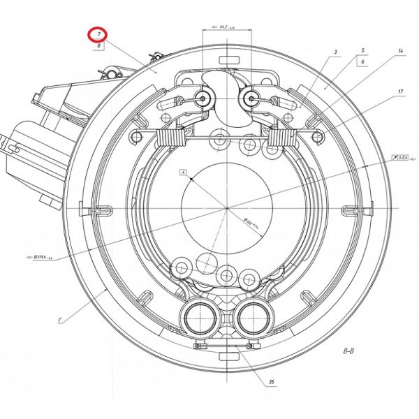 Щиток защитный тормоза ГАЗон NEXT (бараб. тормоза) (АО "Канашский автоагрегатный завод", г.Канаш  КаАЗ) /16.3501047-110У/