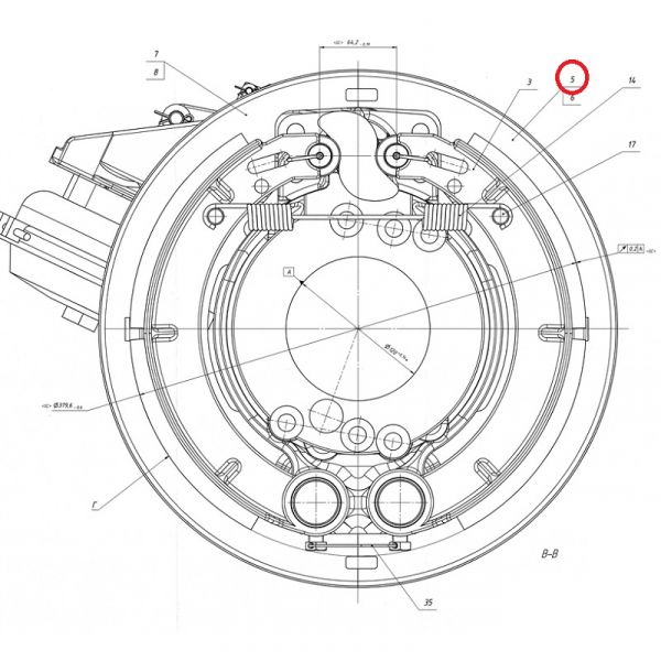 Щиток защитный тормоза ГАЗон NEXT (бараб. тормоза) (АО "Канашский автоагрегатный завод", г.Канаш  КаАЗ) /16.3501043-110У/