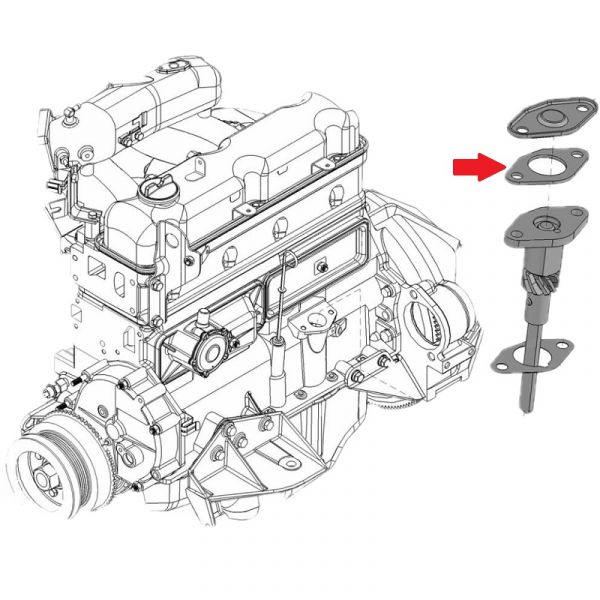 Прокладка крышки привода масляного насоса УМЗ-4216 Евро-3 (АО "Ульяновский моторный завод") /420.1011271-01/