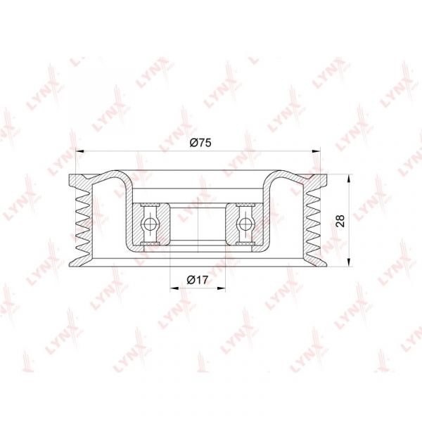 Ролик направляющий приводного ремня (LYNXauto) /PB-7233/