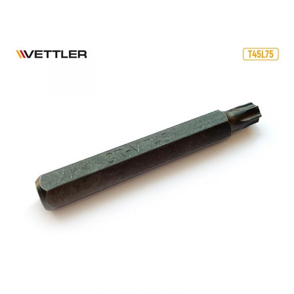 Бита Torx Т45 длина 75 мм.(VETTLER) /T45L75/