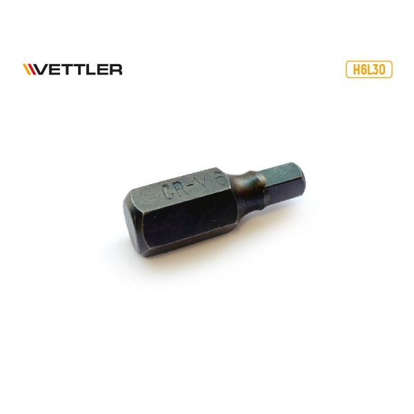Бита шестигранная H6 длина 30 мм (VETTLER) /H6L30/