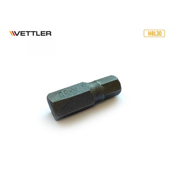 Бита шестигранная H8 длина 30 мм.(VETTLER) /H8L30/