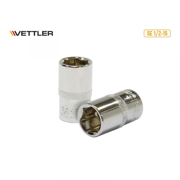 Головка 1/2" 15 мм 6 гр. (VETTLER) /SE 1/2-15/