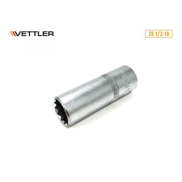 Головка 1/2" 16 мм 12 гр.(свечная) (VETTLER) /ZE 1/2-16/