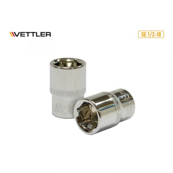 Головка 1/2" 18 мм 6 гр. (VETTLER) /SE 1/2-18/