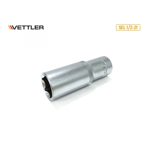 Головка 1/2" 21 мм 6 гр. удлиненная (VETTLER) /SEL 1/2-21/