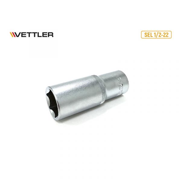 Головка 1/2" 22 мм 6 гр.удлиненная (VETTLER) /SEL 1/2-22/