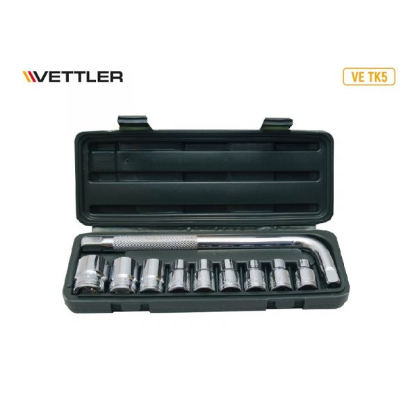 Набор головок 1/2" DR 6-ти гран 10-24мм на планке 10предм. (VETTLER) /VETK5/