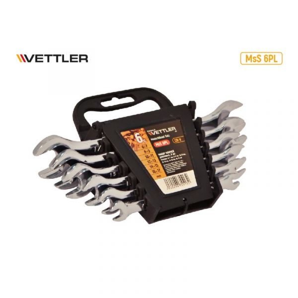 Набор ключей рожковых 6 предм. 6-17 мм холдер.  (VETTLER)  /MsS 6PL/