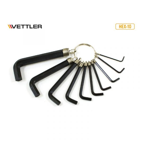 Набор шестигранников 10 предм. от 1,5 до 10 мм (VETTLER) /HEX - 10/