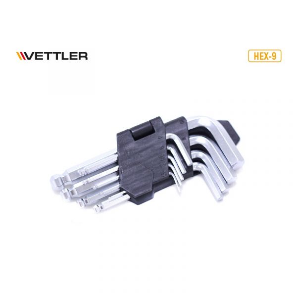 Набор шестигранников 9 предм. от 1,5 до 10 мм с шариком  (VETTLER) /HEX-9 /