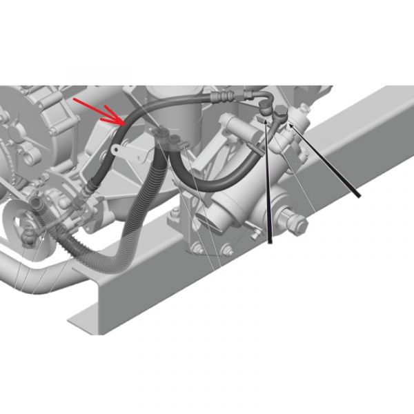 Шланг ГУР ГАЗель (бизнес)  всасывающий с након. (на ГУР БЗАГУ) (ПАО "ГАЗ")  /2705-3408179-20/