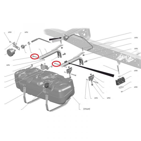 Винт крепления топливного пластикого бака (ООО "Болтен"  ГАЗ Оригинал) /А21R22-1101376/