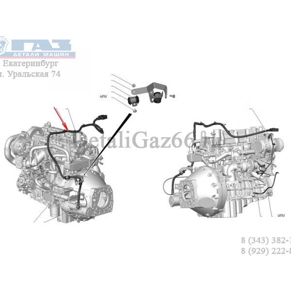 Провод (клеммы) аккумулятора ГАЗель NEXT (+) дв. серии "G" (ООО "Арзамасское ПО Автопровод" ГАЗ Оригинал) /А21R22.3724050-30/