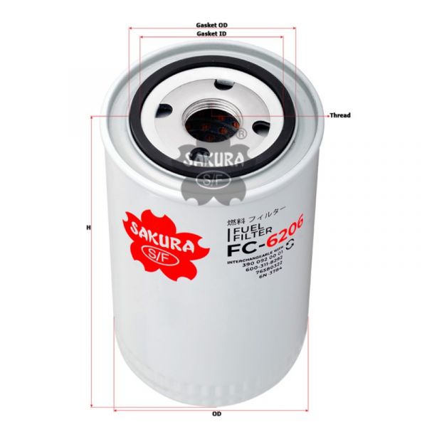 Фильтр топл. тонкой очистки Камаз дв. Cummins ISBe (Sakura) /FC6206/