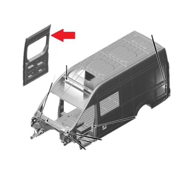 Дверь ГАЗель NEXT (ЦМФ) сдвижная с окном (ООО "Автомобильный завод "ГАЗ") /А32R33-6420014/