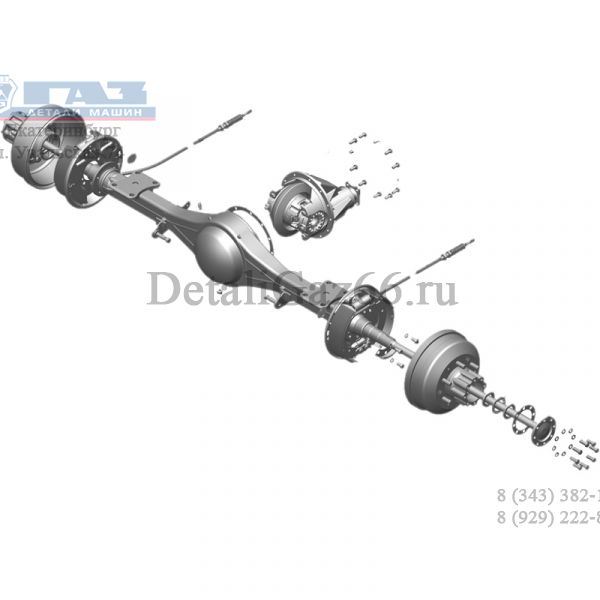 Мост задний ГАЗель-3302 дв. 4216, Cummins ISF 2.8 с АБС (43/10) (ПАО "ГАЗ") /3302-2400012-60/