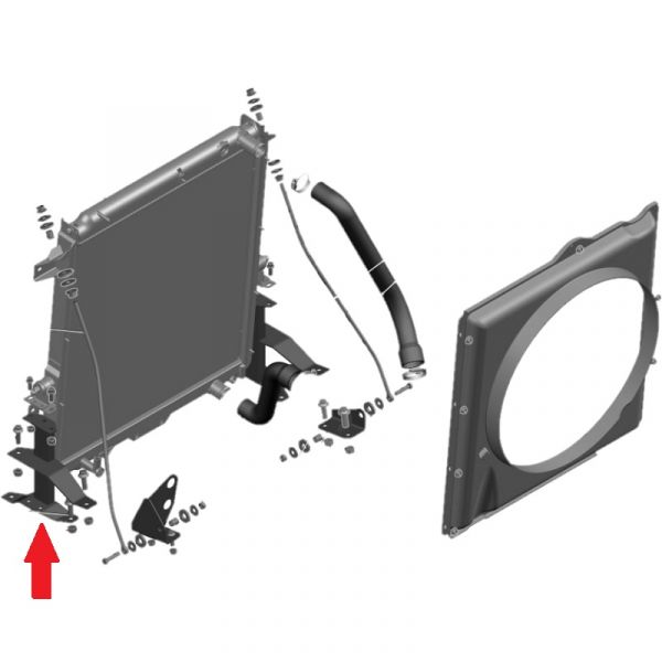 Кронштейн крепл. радиатора ГАЗон NEXT левый (10 т.) (ПАО "ГАЗ" Оригинал) /C41RB3-2801079/