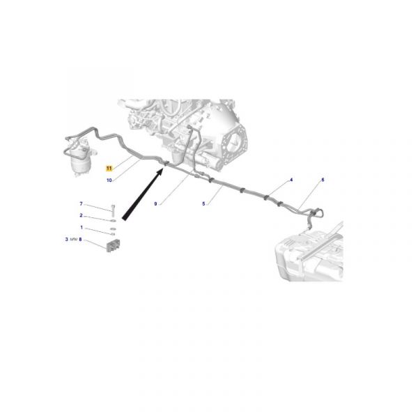 Трубка топливная подачи к фильтру дв. серии "G" (ТИССАН ООО ГАЗ Оригинал) /А32R32.1104075/