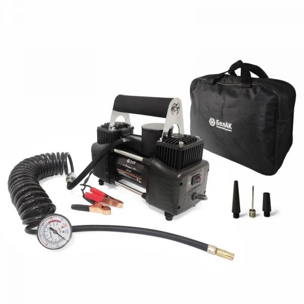 Компрессор 65 л/мин 6 Атм 12V Мистраль-40 в сумке, 3 адаптера (БелАк) /бак99156/