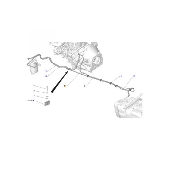 Трубка топливная сливная от двигателя дв. серии "G"  (ТИССАН ООО ГАЗ Оригинал) /А32R32.1104100/