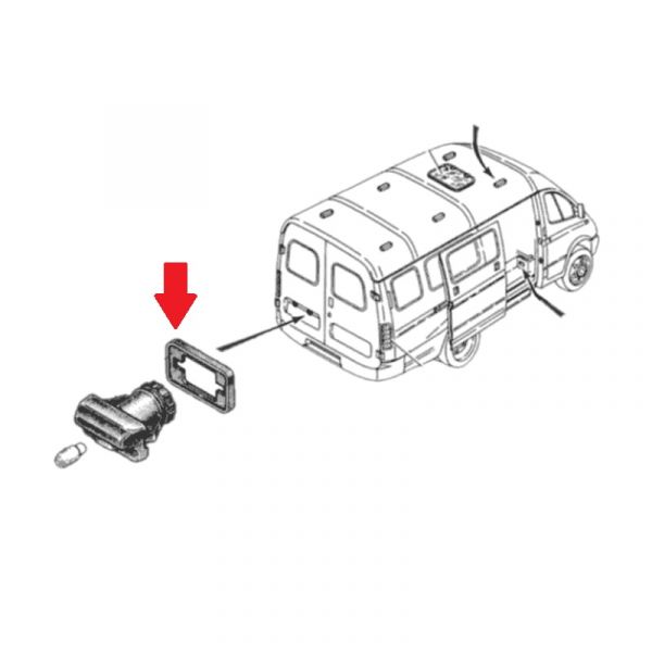 Прокладка фонаря освещения номерного знака ГАЗель, Соболь (ОАО "ЯРТИ" ЯРОСЛАВЛЬ  ГАЗ) /2705-3717018/
