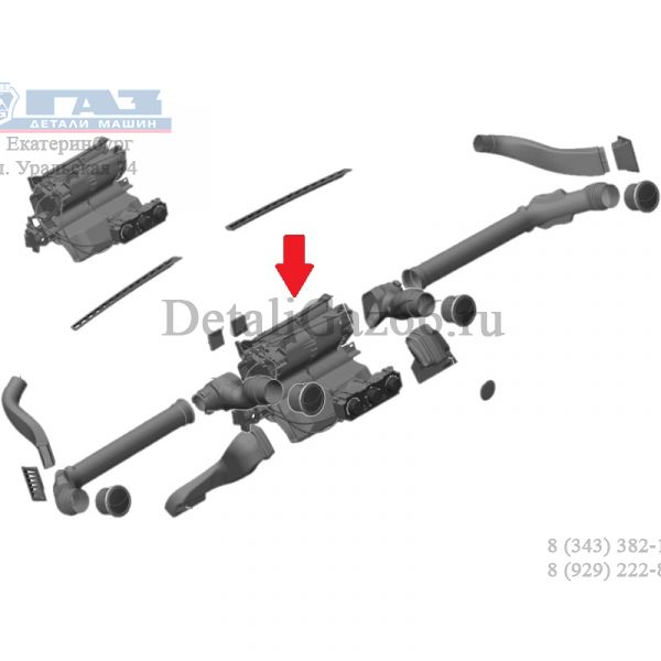 Распределитель воздуха отопителя левый ГАЗель NEXT (ООО "Сонз Рус"  ГАЗ) /А21R23.8103016-01/