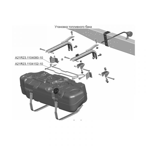 Трубка подачи топлива от бака ГАЗель NEXT (ТИССАН ООО  ГАЗ) /А21R23.1104080-10/