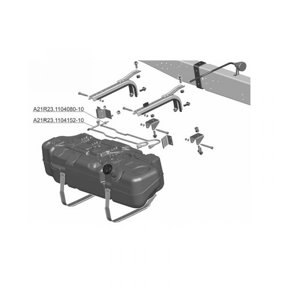 Трубка топливная сливная к баку (ТИССАН ООО  ГАЗ) /А21R23.1104152-10/