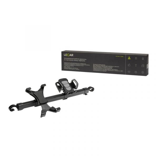 Держатель телефона на подголовник 520х120х60 мм, черный (в упак. LECAR) /lecar000080409/