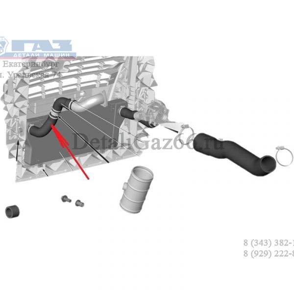 Шланг охлад. наддув. воздуха угловой 50х61 ГАЗель NEXT дв. "G" (ДАРВИН ПЛЮС, г. Москва  ГАЗ) /А22R32-1172426/