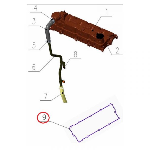 Прокладка крышки клап. дв. серии "G" (Foton ГАЗ Оригинал) /.РМ40004393/