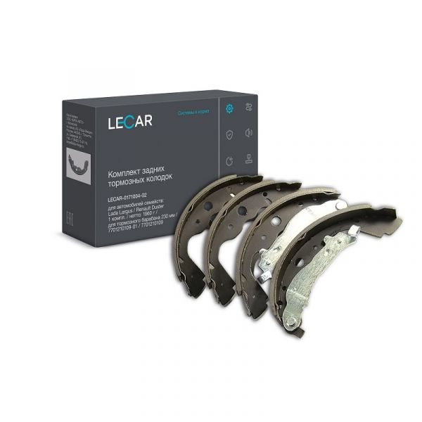 Колодка тормозная зад. ВАЗ-Largus,RENAULT Logan (к-т 4 шт) (в упак. LECAR) /lecar017100402/