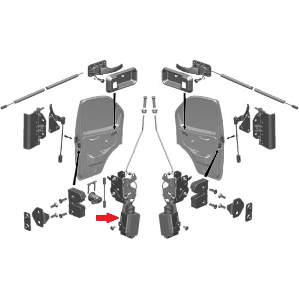 Замок двери ГАЗель лев. н/о с соленоидом (ООО "БРАНОРУС") /.1-1-00358-Х-0/
