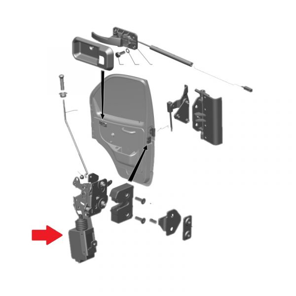 Замок двери ГАЗель прав. н/о с соленоидом (ООО "БРАНОРУС") /.1-1-00359-Х-0/