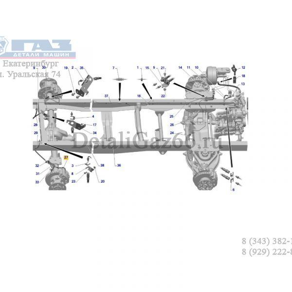 Шланг тормозной зад. Соболь NN ГАЗ-А31S12 (ООО "ДЗТА" ГАЗ Оригинал) /А31S12-3506025/