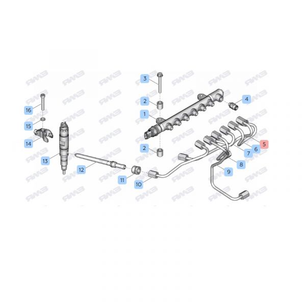 Трубка топливная к форсунке ГАЗон NEXT дв. ЯМЗ-53445 3-го цилиндра (ПАО "Автодизель" (ЯМЗ)) /53445.1112403-20/