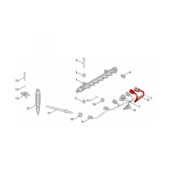 Трубка топливная к форсунке ГАЗон NEXT дв. ЯМЗ-53445 4-го цилиндра (ПАО "Автодизель" (ЯМЗ)) /53445.1112404-20/