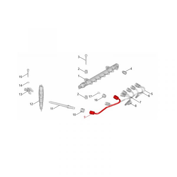 Трубка топливная к форсунке ГАЗон NEXT дв. ЯМЗ-53445 1-го цилиндра (ПАО "Автодизель"(ЯМЗ)) /53445.1112401-20/