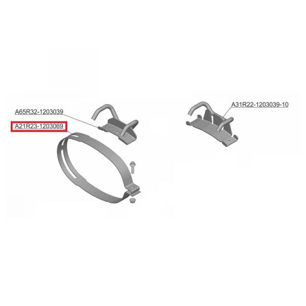 Кронштейн крепл. глушит. ГАЗель NEXT (хомут) (ПАО "ГАЗ" Оригинал) /А21R23-1203069/