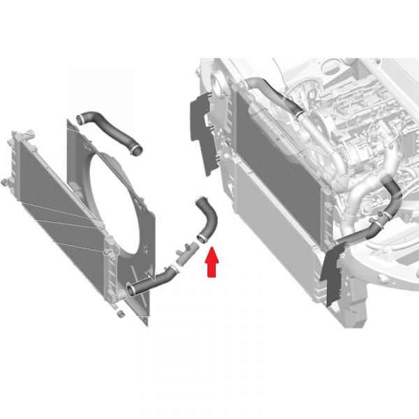 Патрубок радиатора ГАЗель NEXT, Соболь NN дв. серии "G" (ОАО "Балаковорезинотехника"  ГАЗ Оригинал) /А22R32-1303025-30/