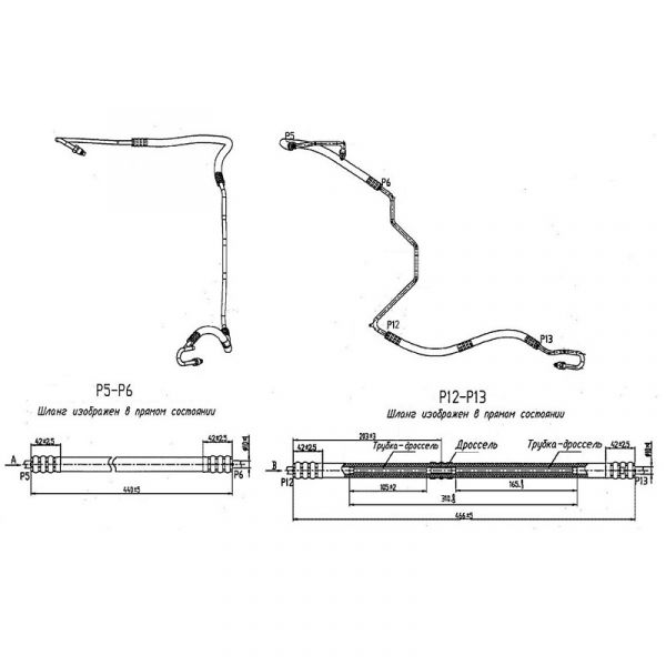 Шланг ГУРа нагнет. Соболь NN дв. серии "G" (от нас. к рул.мех.) (Yubei ГАЗ Оригинал) /А21R22.3408150-50/