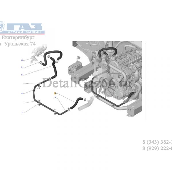 Шланг отоптеля Валдай (угловой, диаметр 20 мм) (Волгопромтранс  ГАЗ Оригинал) /33106-8120030/