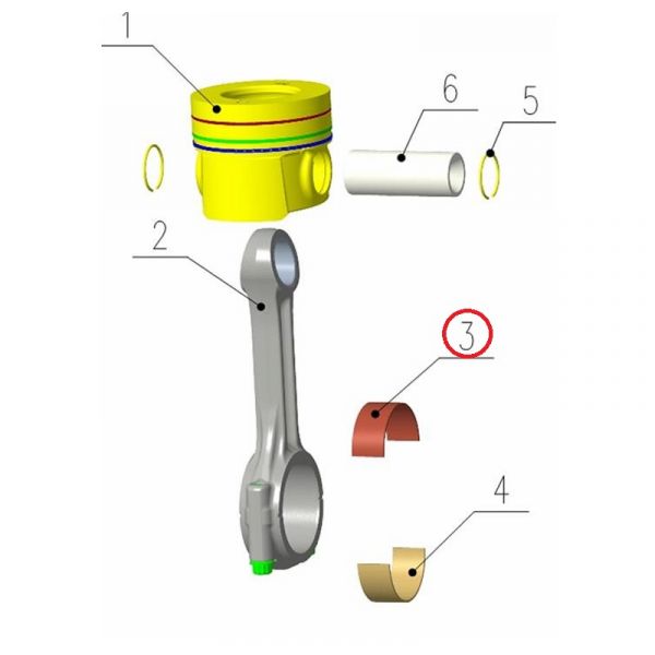Вкладыш шатунный верхний дв. серии "G" (голубой 1.486 - 1.492) (Foton ГАЗ Оригинал) /.PM40004152-2/