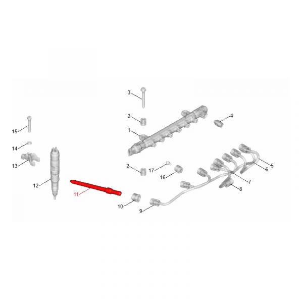 Штуцер боковой на форсунку дв. ЯМЗ-5344 (морковка) (ПАО "Автодизель"(ЯМЗ)) /5340.1112150-01/