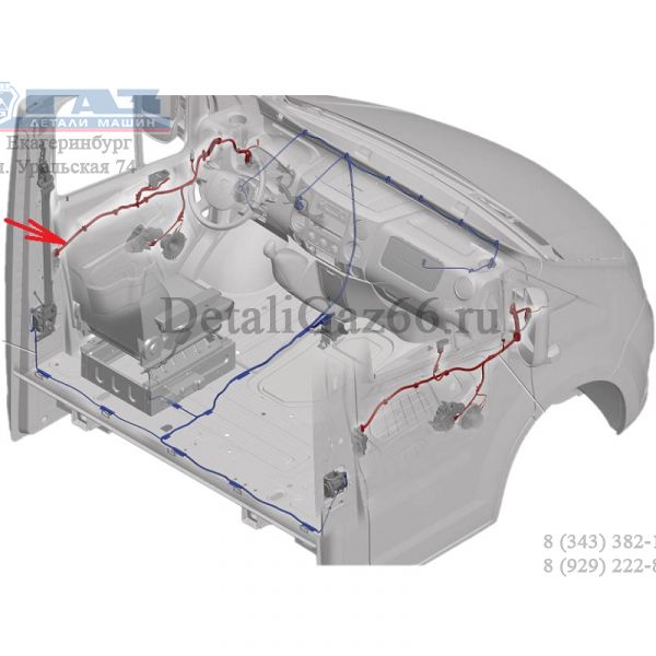 Автопроводка жгут двери ГАЗель NEXT левый (с эл.приводом) (ООО "Автокомплект" ГАЗ Оригинал) /А21R23.3770805-16/