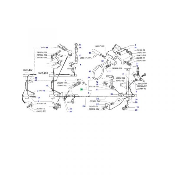 Трубка тормозная от тройника к левому переднему тормозу ГАЗель (НПО "Автопромагрегат"_г. Нижний_Новгород  ГАЗ Оригинал) /3302-3506020-10/