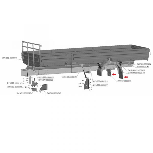 Брызговик зад. кол. ГАЗон NEXT (10 т.) (ООО "СамараТрансСервис"  ГАЗ Оригинал) /С41RВ3-8511188/