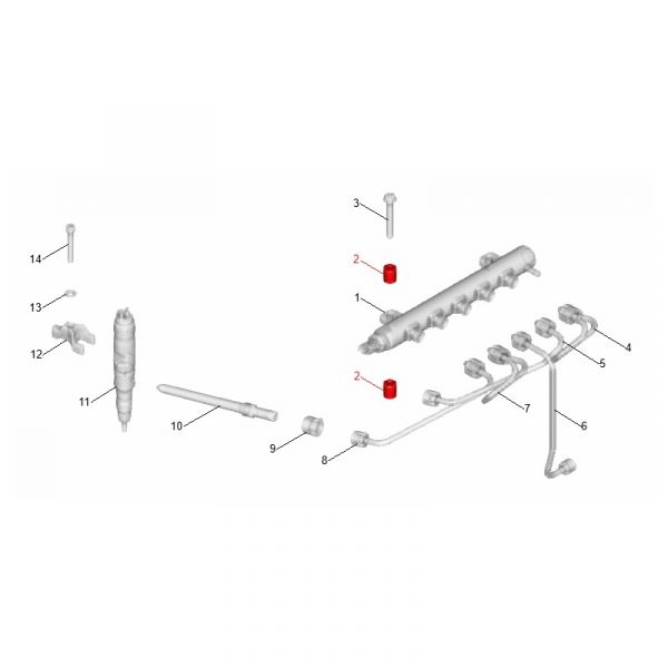 Втулка крепления топливной рампы ГАЗон NEXT ЯМЗ-534 (ПАО "Автодизель"(ЯМЗ)) /5340.1112550/